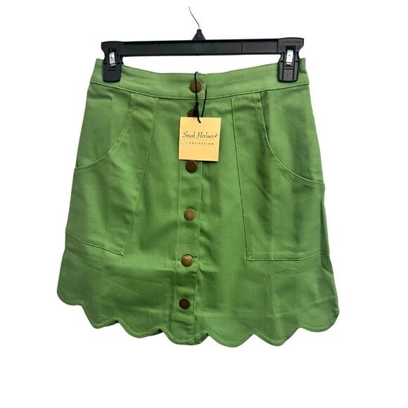Smak Parlour Lime Green Campus Mini Skirt - Picture 3 of 7